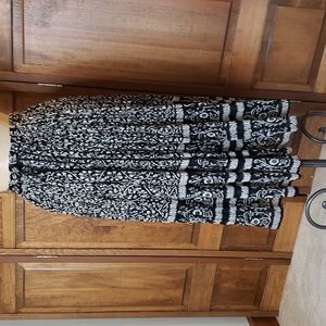 Vintage Peasant Floral Drawstring Skirt OS